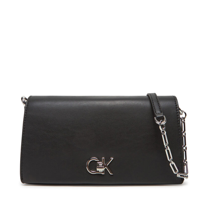 Дамска чанта Calvin Klein Re-Lock Mini Conv LV04F3103G Черен цвят на ниска цена
