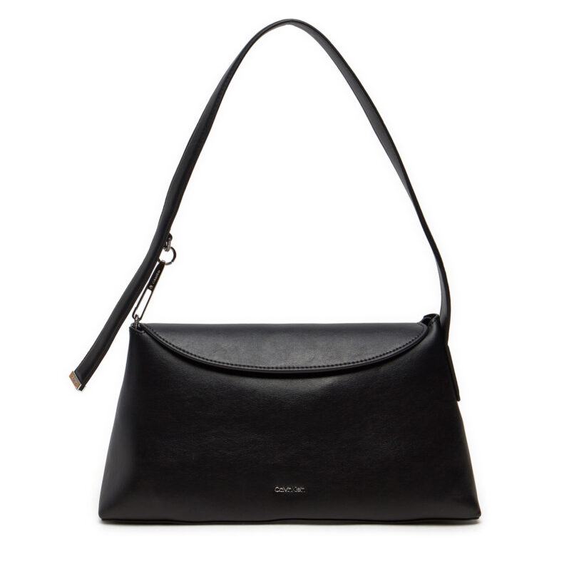 Дамска чанта Calvin Klein Soft Sculpt Shoulder Bag K60K612565 Черен цвят на ниска цена