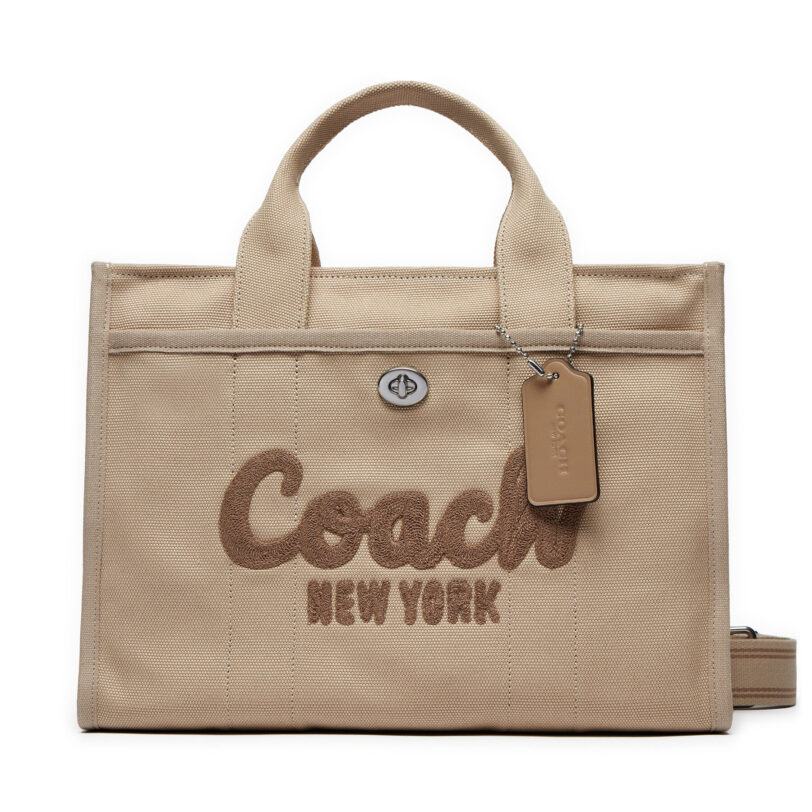 Дамска чанта Coach Cargo CP158 Бежов цвят на ниска цена