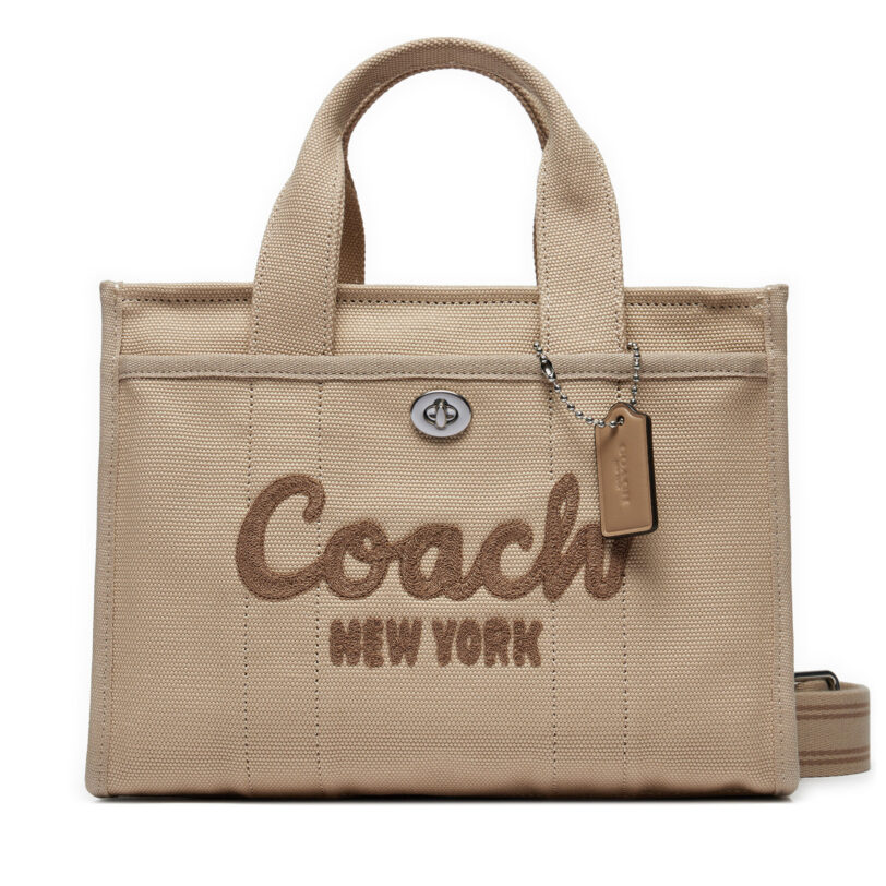 Дамска чанта Coach Cargo CP164 Бежов цвят на ниска цена
