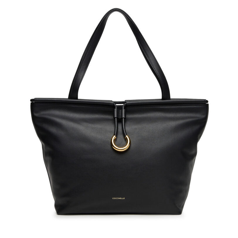 Дамска чанта Coccinelle Bag Smoth L E1 T1F 11 01 01 Черен цвят на ниска цена