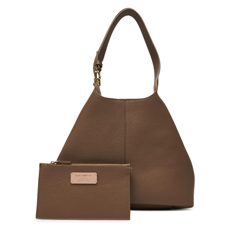 Дамска чанта Coccinelle Hand Grained L E1 SHA 11 02 01 Бежов цвят на ниска цена