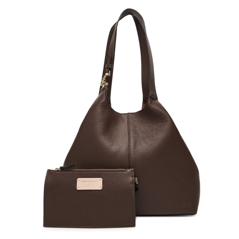 Дамска чанта Coccinelle Hand Grained L E1 SHA 11 02 01 Кафяв цвят на ниска цена