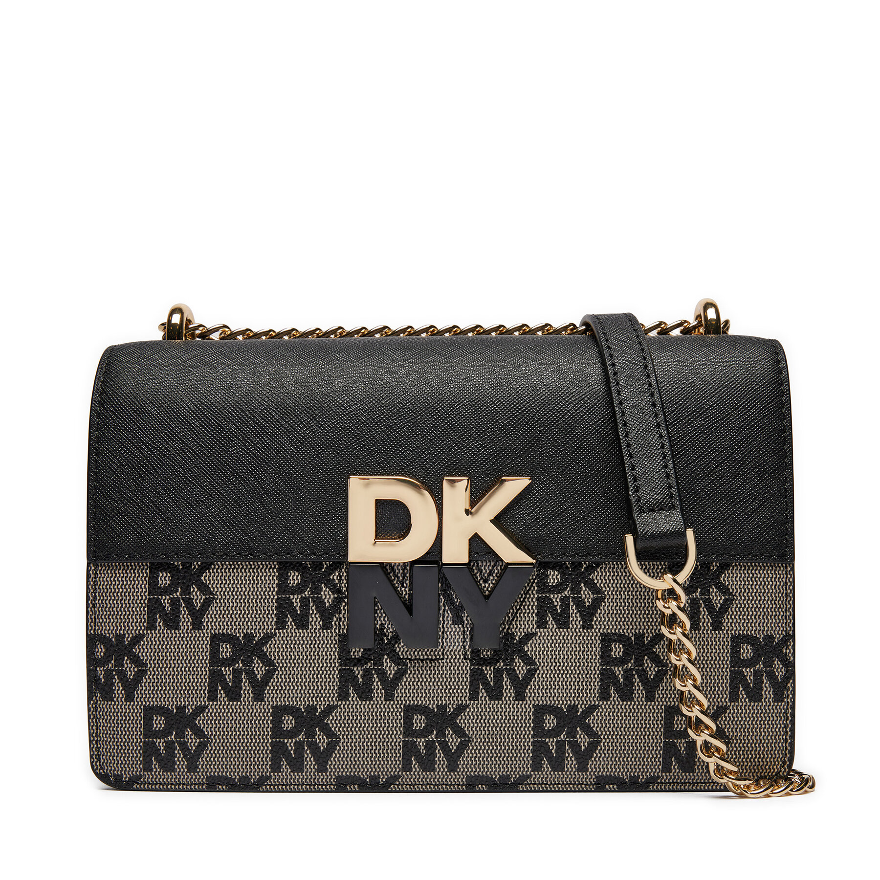 Дамска чанта DKNY Echo Sm Chain Flap R423YE31 Черен цвят на ниска цена