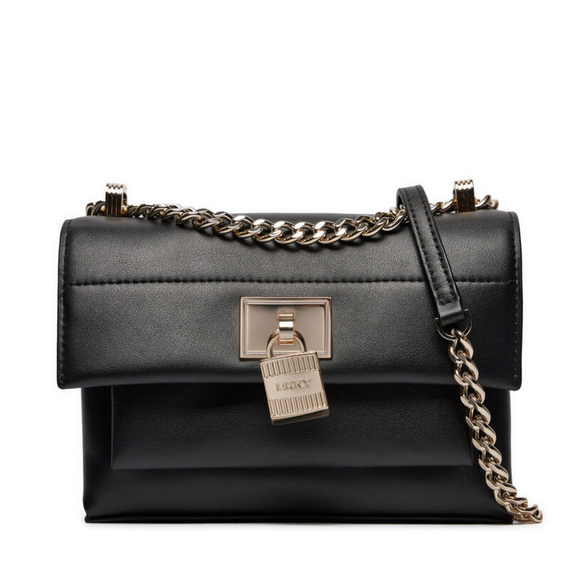 Дамска чанта DKNY Evie Sm Flap Cbody R41ERC64 Черен цвят на ниска цена