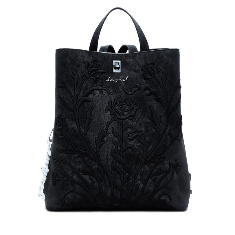 Дамска чанта Desigual Romeo Floral Total B 25WAKP06 Черен цвят на ниска цена