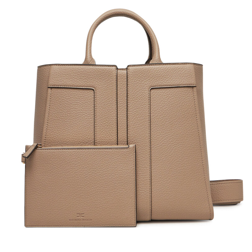 Дамска чанта Elisabetta Franchi BS-07A-51E2-V500 Бежов цвят на ниска цена