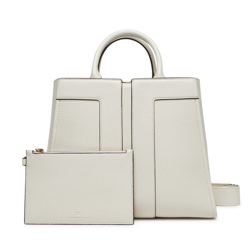 Дамска чанта Elisabetta Franchi BS-07A-51E2-V500 Бял цвят на ниска цена