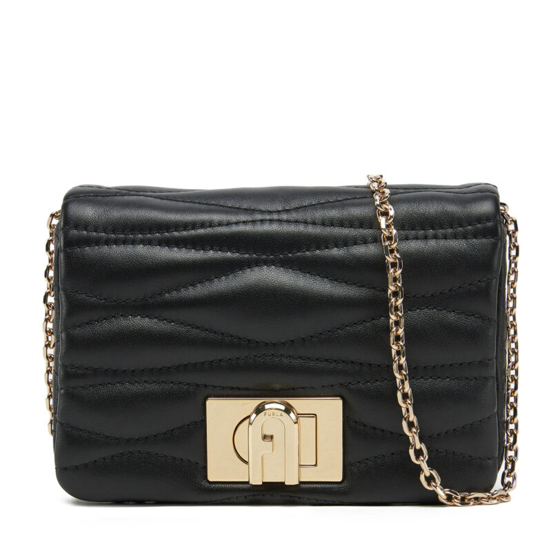 Дамска чанта Furla 1927 Mini Soft WE00735 BX3221 O6000 Черен цвят на ниска цена