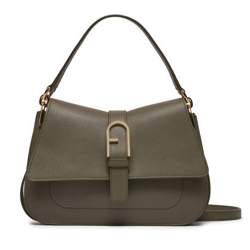Дамска чанта Furla Flow M Top Handle WB00996-BX2045-2810S-1007 Зелен цвят на ниска цена