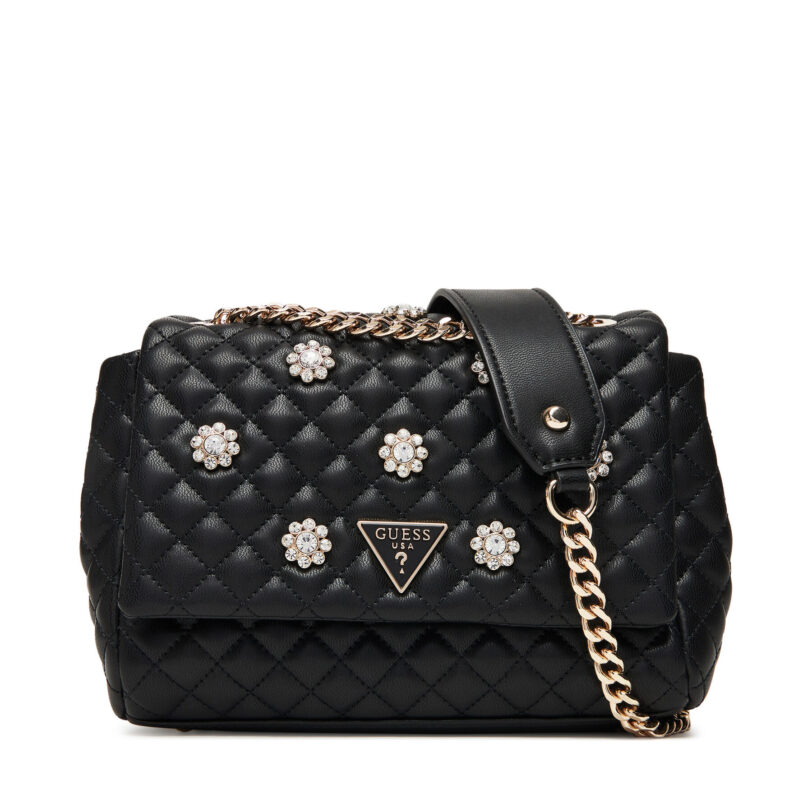 Дамска чанта Guess Everlee HWEG86 79210 Черен цвят на ниска цена