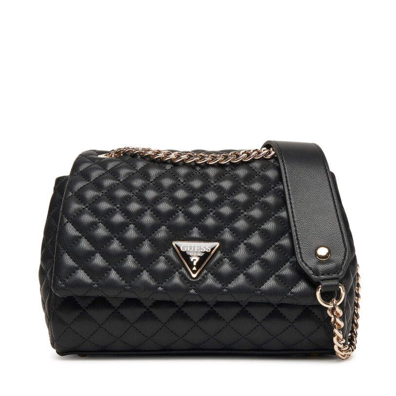Дамска чанта Guess Everlee HWQG86 79210 Черен цвят на ниска цена