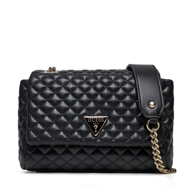 Дамска чанта Guess HWEQG9 54121 Черен цвят на ниска цена