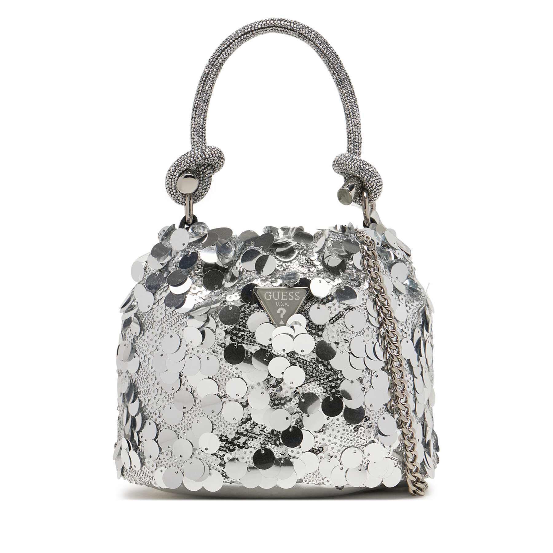 Дамска чанта Guess HWEY95 38750 Сребрист цвят на ниска цена