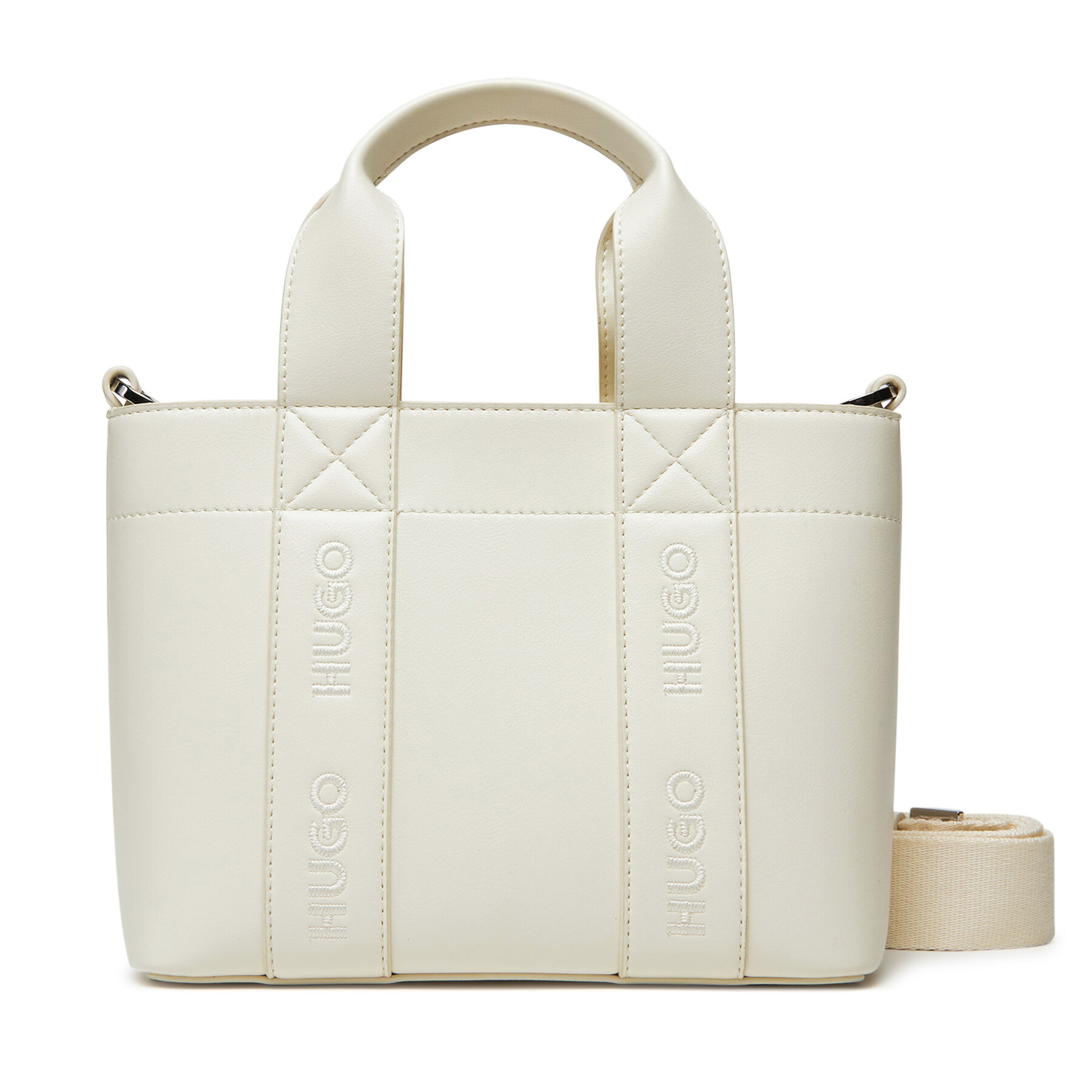 Дамска чанта HUGO Becky Up 50547473 Бял цвят на ниска цена