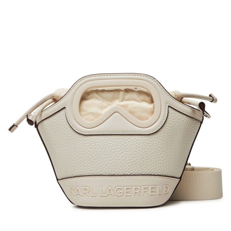 Дамска чанта KARL LAGERFELD A2W30046 Екрю цвят на ниска цена