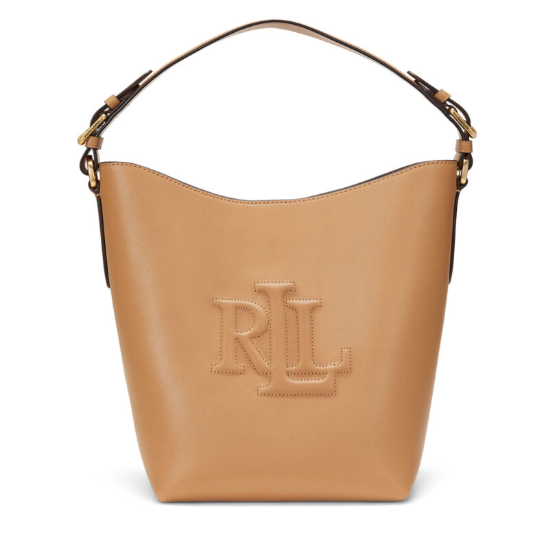 Дамска чанта LAUREN RALPH LAUREN Medium Witley Leather Bucket Bag 431950855008 Кафяв цвят на ниска цена