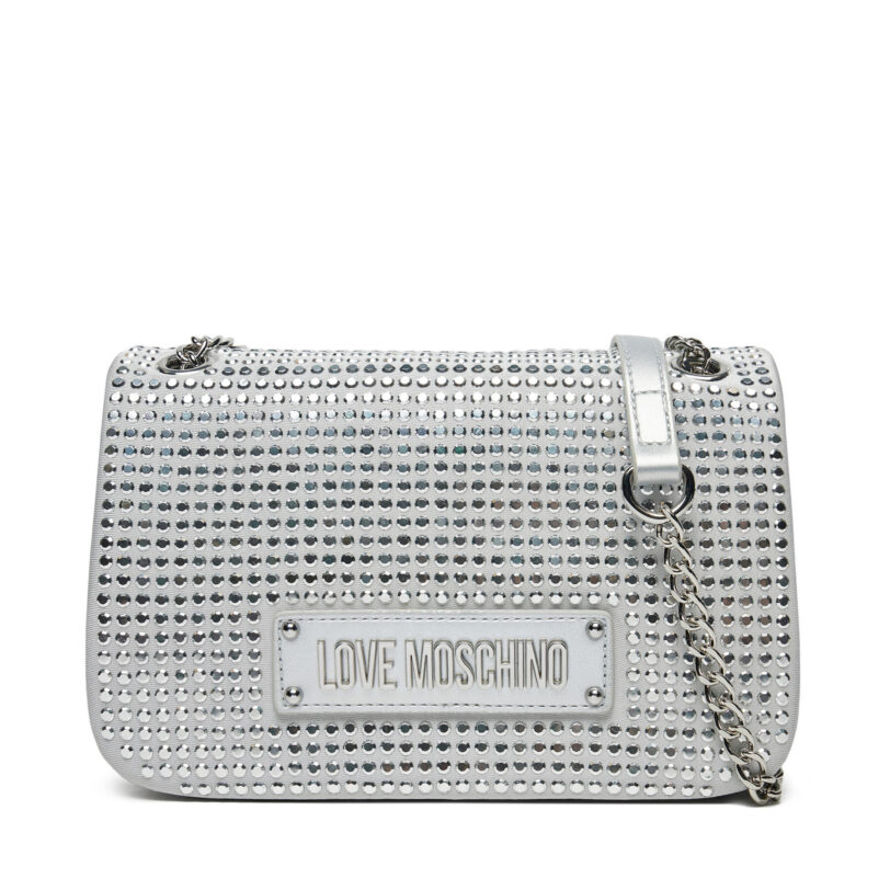Дамска чанта LOVE MOSCHINO JC4136PP1MLL196B Сребрист цвят на ниска цена