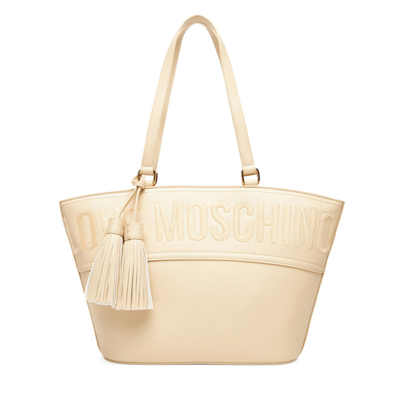Дамска чанта LOVE MOSCHINO JC4285PP0MKJ0104 Екрю цвят на ниска цена