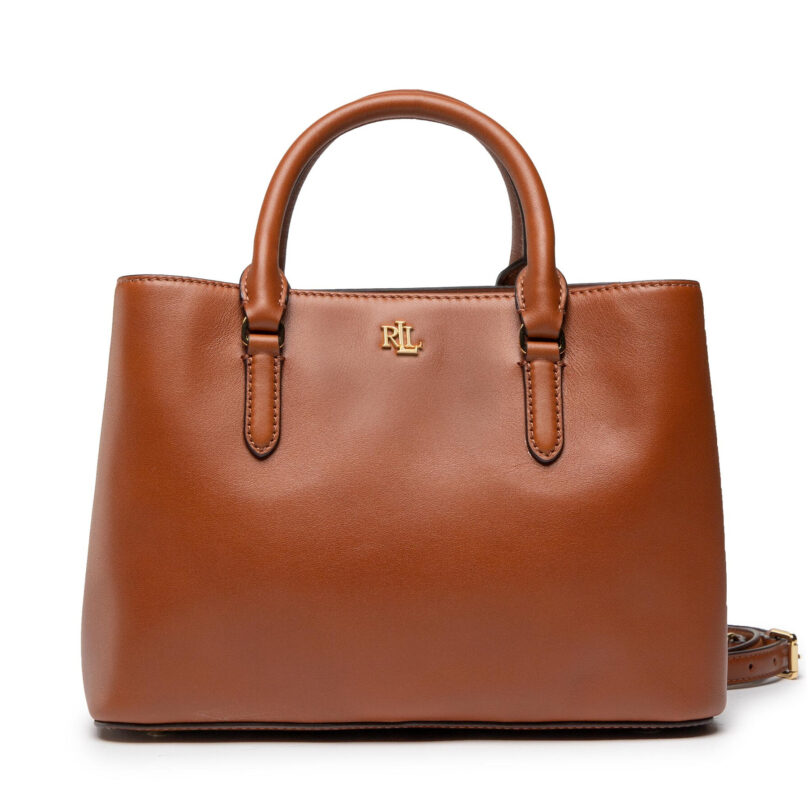 Дамска чанта Lauren Ralph Lauren Marcy 26 431876725005 Кафяв цвят на ниска цена