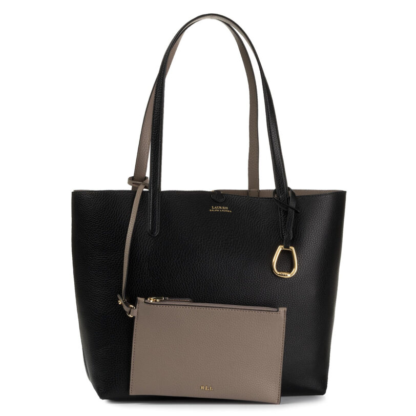 Дамска чанта Lauren Ralph Lauren Rvrsble Tote 431795329001 Черен цвят на ниска цена