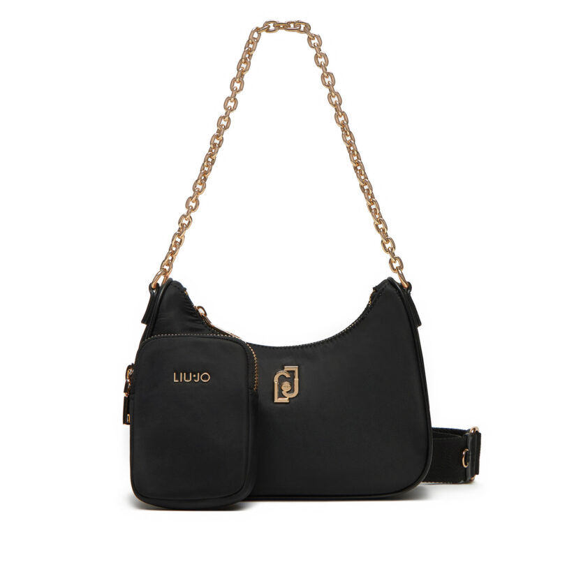 Дамска чанта Liu Jo Ecs S Hobo AA5180 T4559 Черен цвят на ниска цена