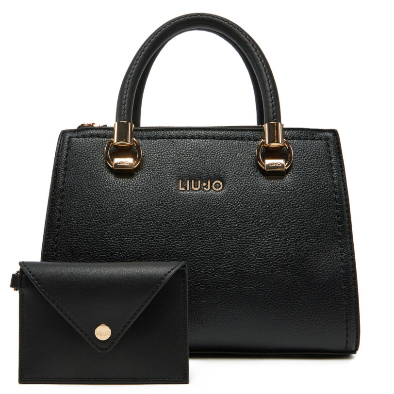 Дамска чанта Liu Jo S Satchel AA5163 E0058 Черен цвят на ниска цена