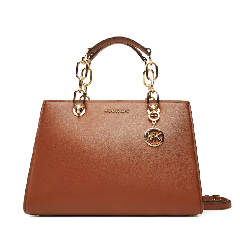 Дамска чанта MICHAEL Michael Kors Cynthia 30S4GCYS2T Кафяв цвят на ниска цена