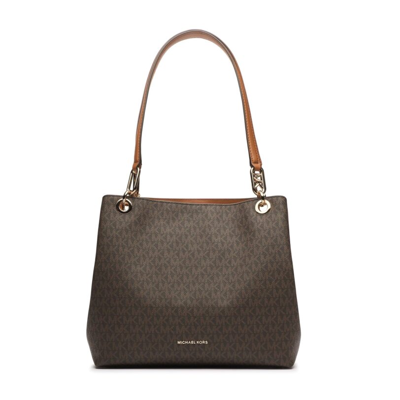 Дамска чанта MICHAEL Michael Kors Kensington 30F3G8KT7B Кафяв цвят на ниска цена