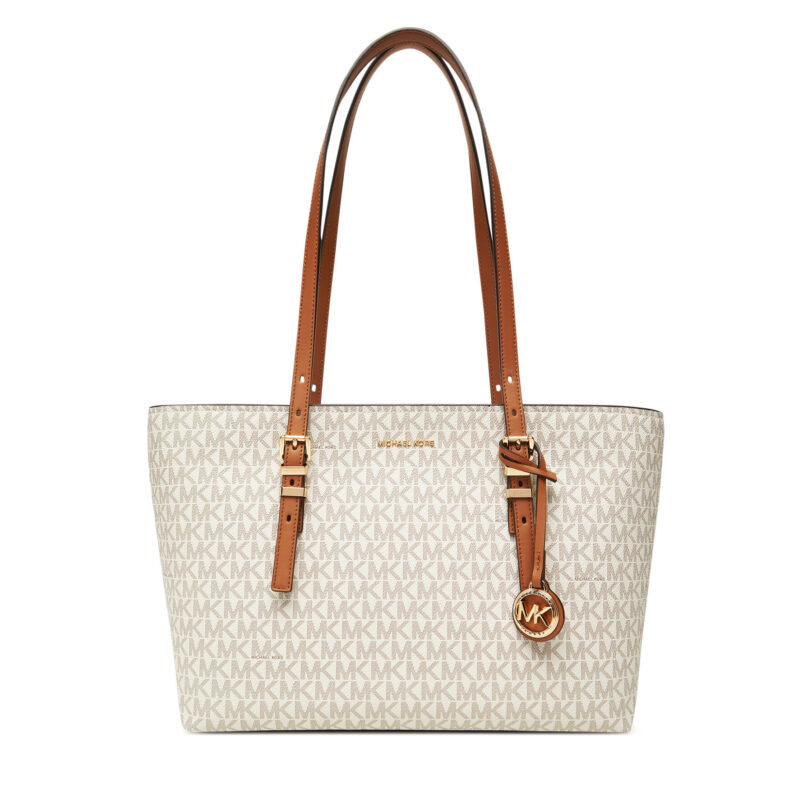 Дамска чанта MICHAEL Michael Kors Quinn 30T5GQNT2B Бежов цвят на ниска цена