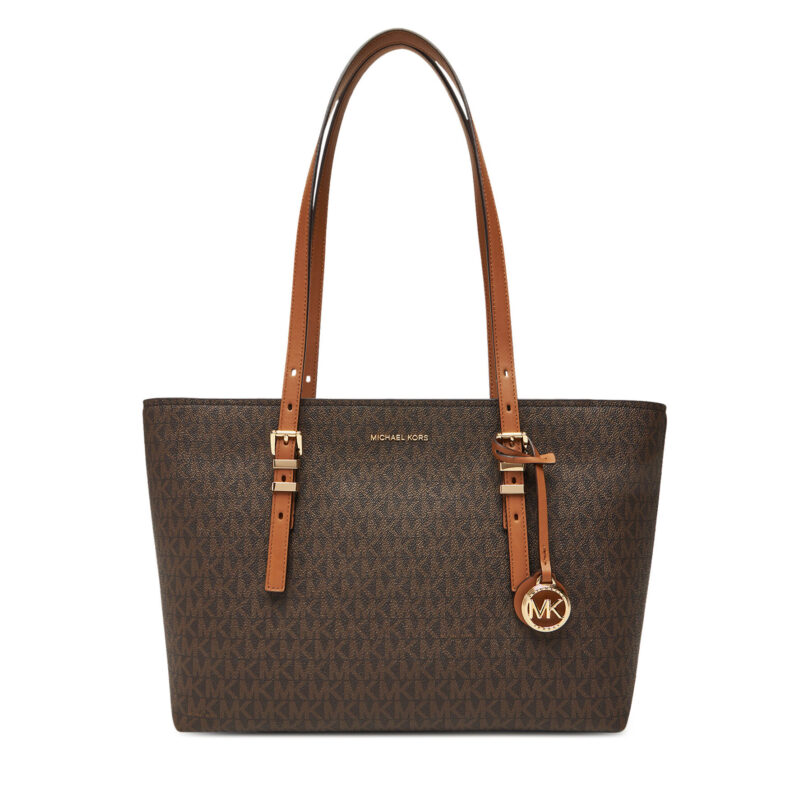 Дамска чанта MICHAEL Michael Kors Quinn 30T5GQNT2B Кафяв цвят на ниска цена