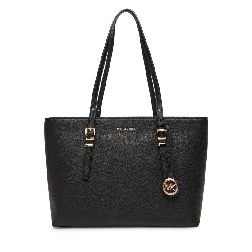 Дамска чанта MICHAEL Michael Kors Quinn 30T5GQNT2L Черен цвят на ниска цена
