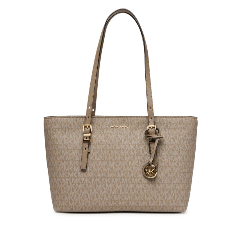 Дамска чанта MICHAEL Michael Kors Quinn 30T5GQNT2V Бежов цвят на ниска цена