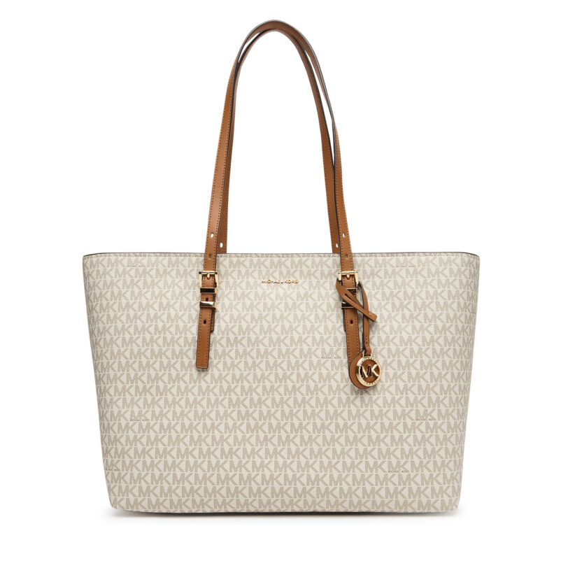 Дамска чанта MICHAEL Michael Kors Quinn 30T5GQNT9B Бежов цвят на ниска цена