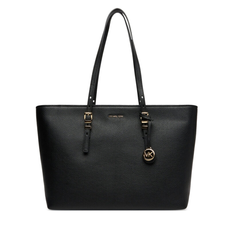 Дамска чанта MICHAEL Michael Kors Quinn 30T5GQNT9L Черен цвят на ниска цена