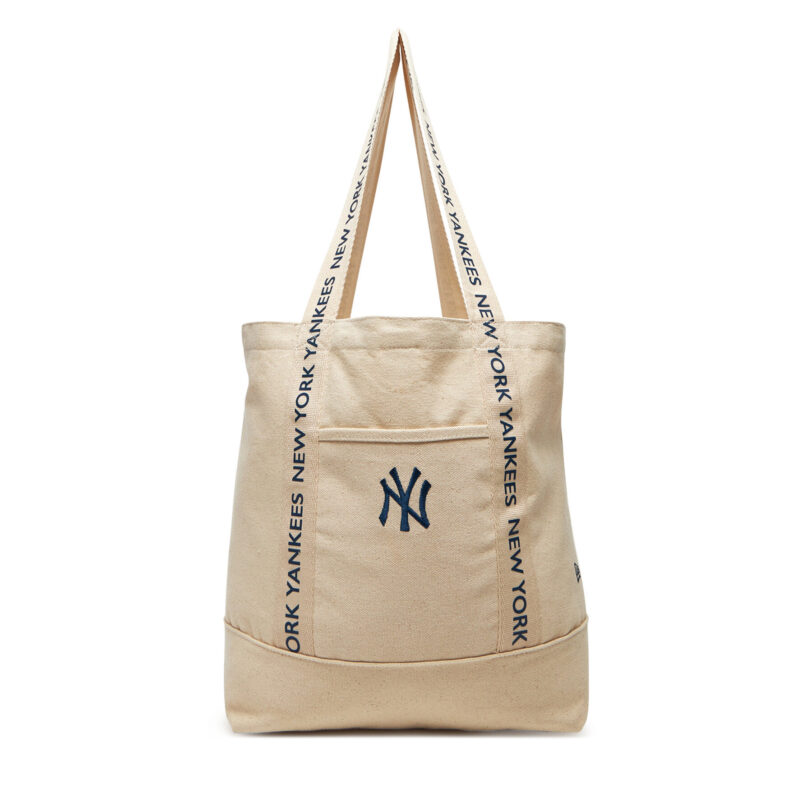 Дамска чанта New Era New York Yankees MLB Strap Canvas Tote 60595127 Бежов цвят на ниска цена