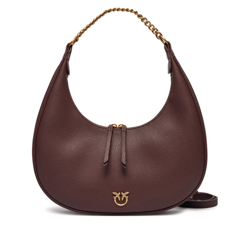 Дамска чанта PINKO Brioche Hobo Classic AI 24-25 PLTT 101526 A29Q Кафяв цвят на ниска цена