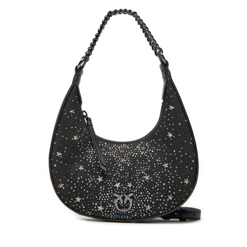Дамска чанта PINKO Brioche Hobo Mini AI 24-25 PLTT 101433 A20F Черен цвят на ниска цена
