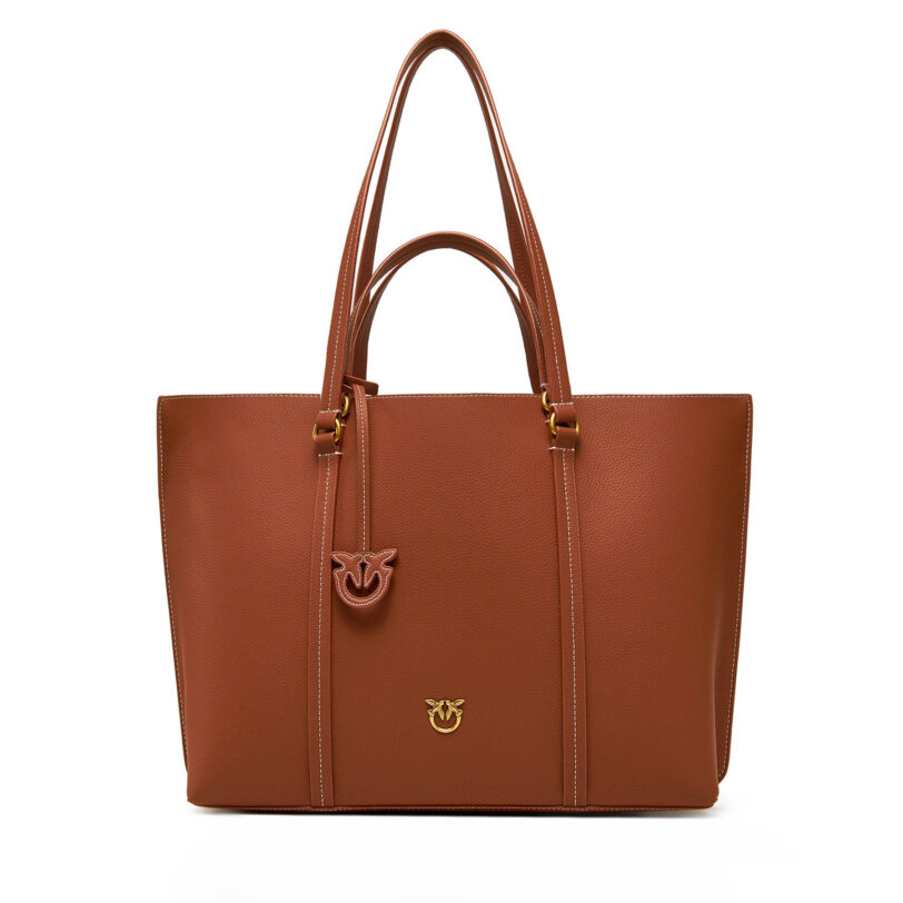 Дамска чанта PINKO Carrie Shopper Big PE 25 PLTT 102832 A1LF Кафяв цвят на ниска цена