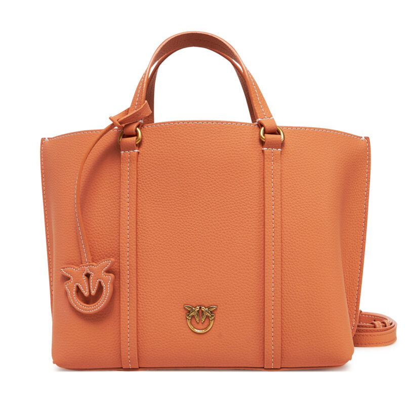 Дамска чанта PINKO Carrie Shopper Classic AI 24-25 PLTT 102833 Оранжев цвят на ниска цена