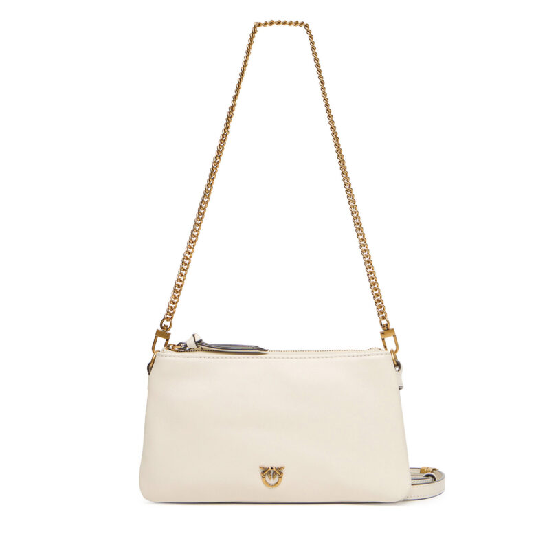 Дамска чанта PINKO Double Mini Al 25-26 PLTT 105359 A0QO Бял цвят на ниска цена