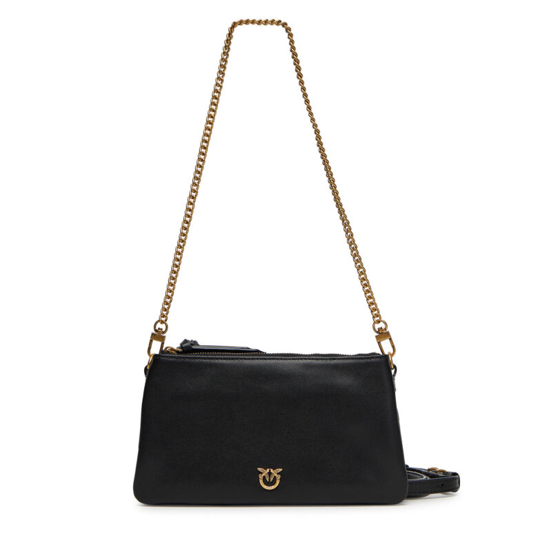 Дамска чанта PINKO Double Mini Al 25-26 PLTT 105359 A0QO Черен цвят на ниска цена