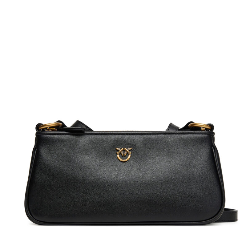 Дамска чанта PINKO Half Moon Baguette Mini AI 25-26 PLTT 105069 A0QO Черен цвят на ниска цена