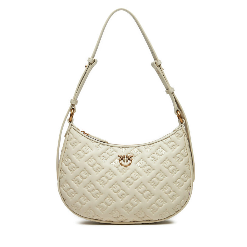 Дамска чанта PINKO Half Moon Mini Fl AI 24-25 PLTT 102790 A1YB Екрю цвят на ниска цена