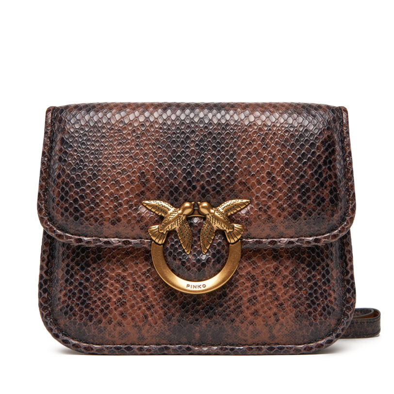 Дамска чанта PINKO Love Box Bag Fl Mini PE 25 PLTT 104297 A2CH Кафяв цвят на ниска цена