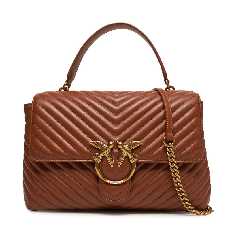 Дамска чанта PINKO Love Lady Puff Big Cl 100042 A0GK L84Q Кафяв цвят на ниска цена