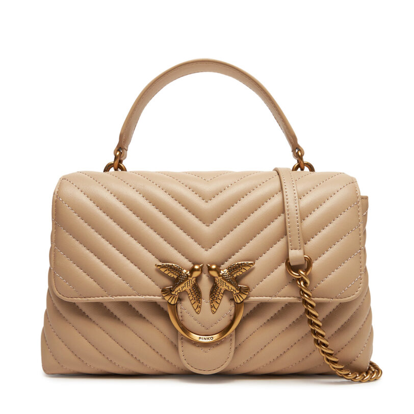 Дамска чанта PINKO Love Lady Puff Classic Cl PE 25 PLTT 100043 A0GK Бежов цвят на ниска цена