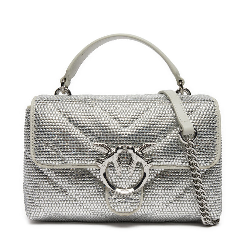 Дамска чанта PINKO Love Lady Puff Mini Cl AI 24-25 PLTT 100044 A217 ZZFN Сребрист цвят на ниска цена