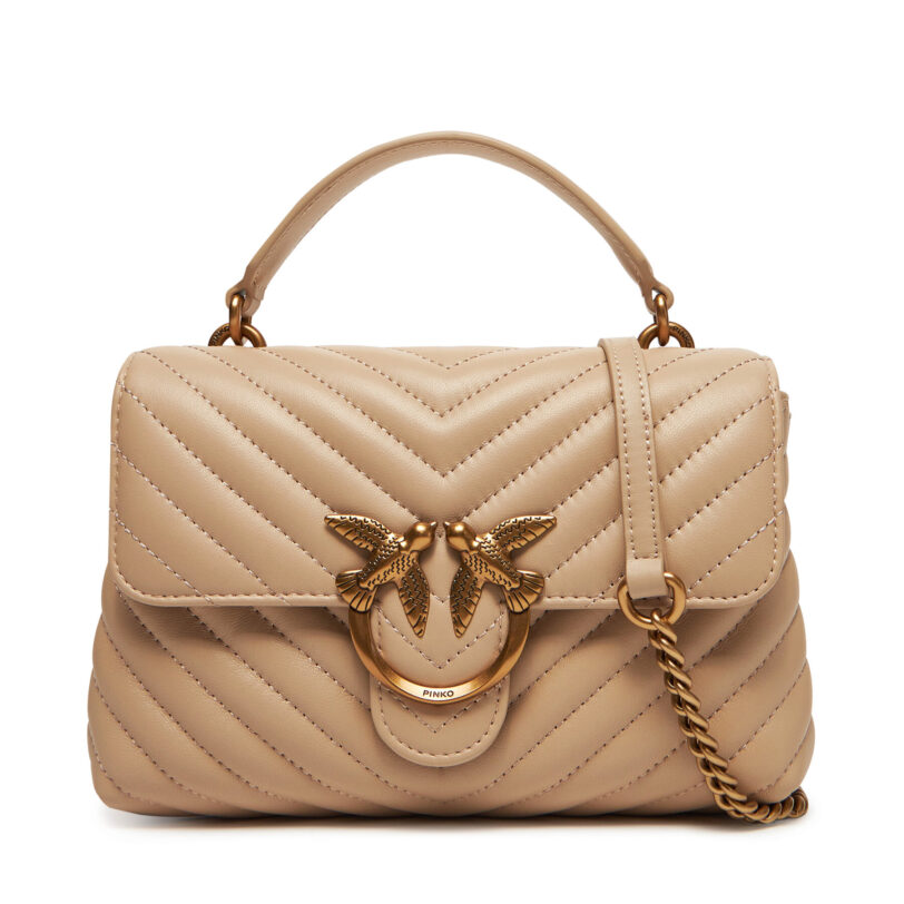Дамска чанта PINKO Love Lady Puff Mini Cl AI PE 25 PLTT 100044 A0GK Бежов цвят на ниска цена