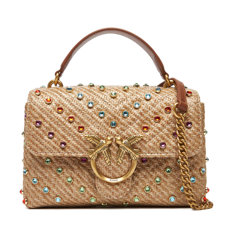 Дамска чанта PINKO Love Lady Puff Mini Cl PE 25 PLTT 100044 A2CG Бежов цвят на ниска цена